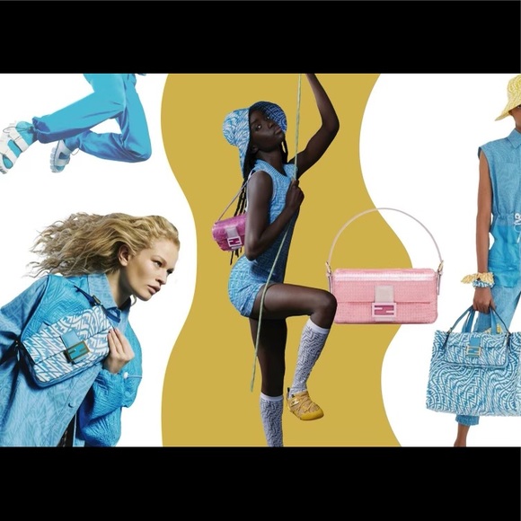 FENDI Vintage Blue Denim Zucca FF Monogram Logo Jeans - Picture 5 of 17